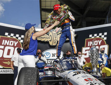 Indianapolis 500 Winner Takuma Sato Awarded Borg-Warner Trophy